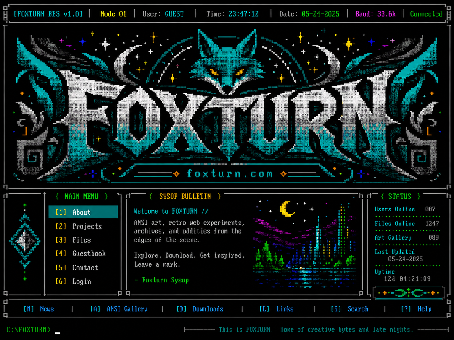 FOXTURN ANSI art header